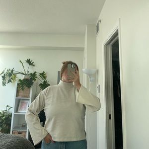 Cream Madewell corduroy turtleneck sweater